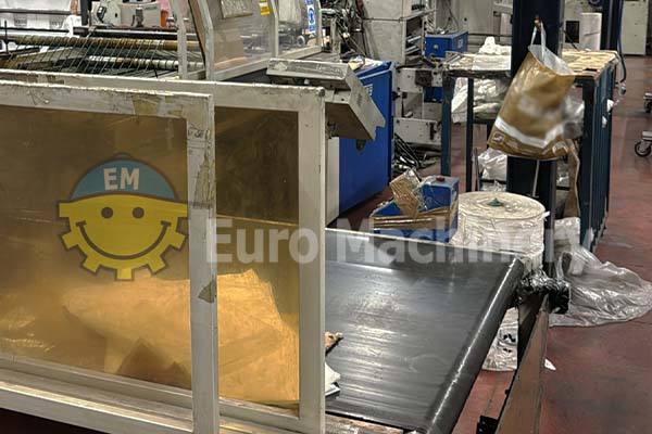 Side view of the flexo-loop bag making machine from Elba