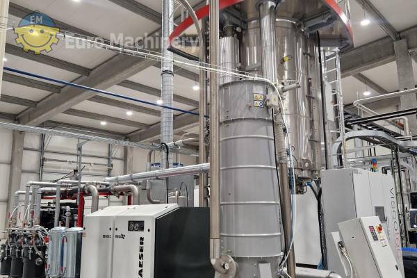 PET flakes decontamination and drying